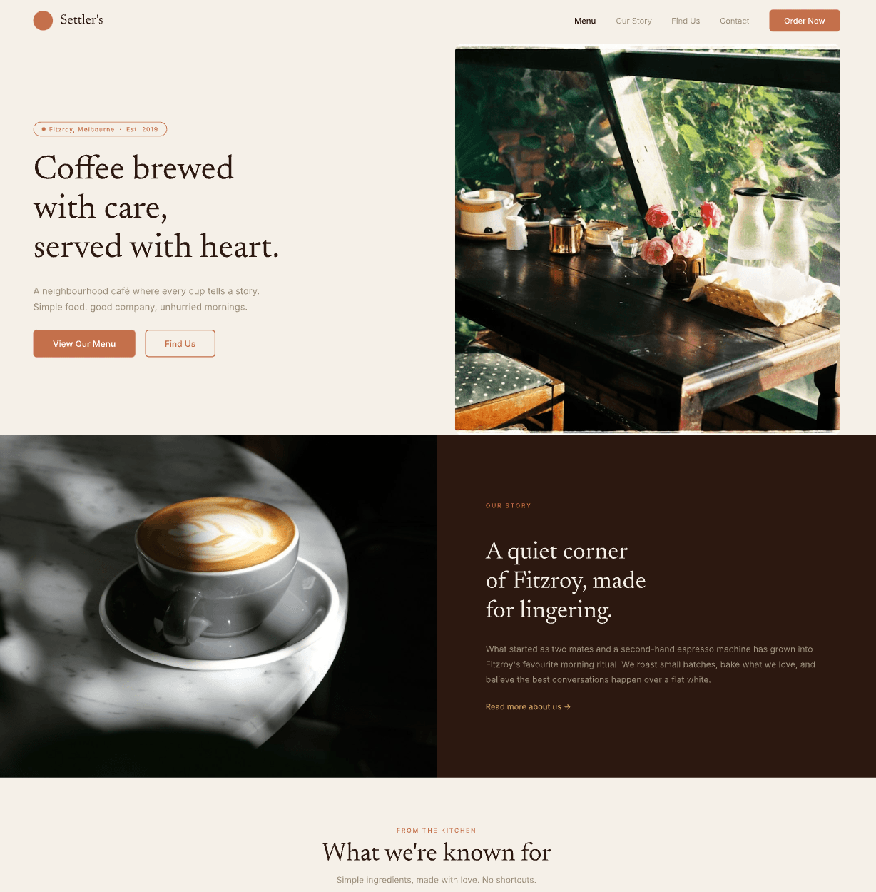 Settlers Coffee Co. — portfolio project